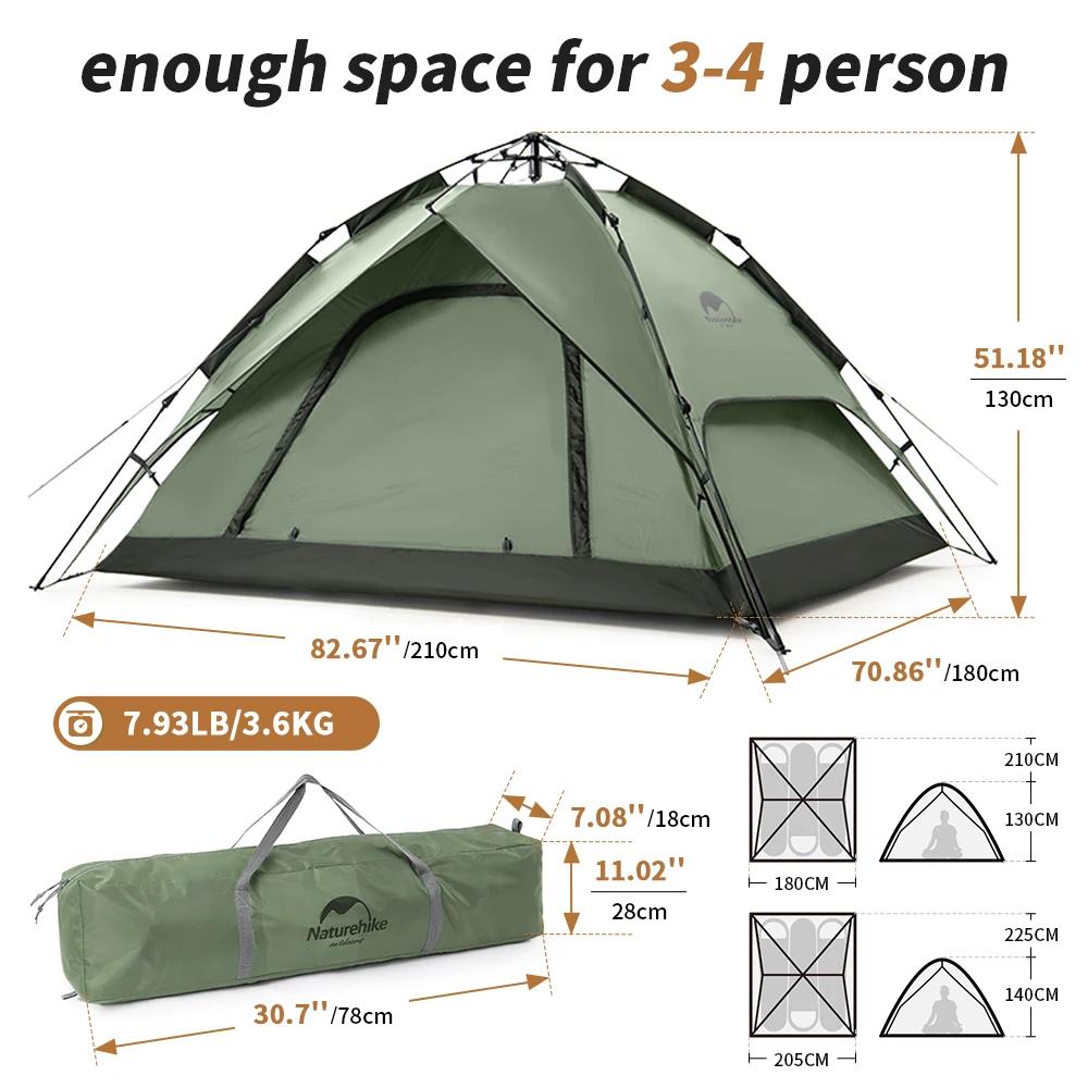 Natureifa-Tente de camping ultralégère, étanche, automatique, portable, 3 saisons, randonnée en plei
