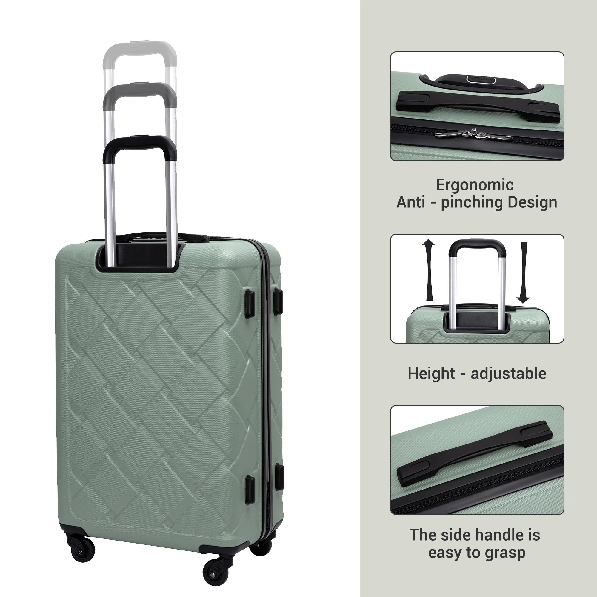 Ensemble de bagages 3 pièces, valises à double roulettes pivotantes, ensemble de valises rigides en