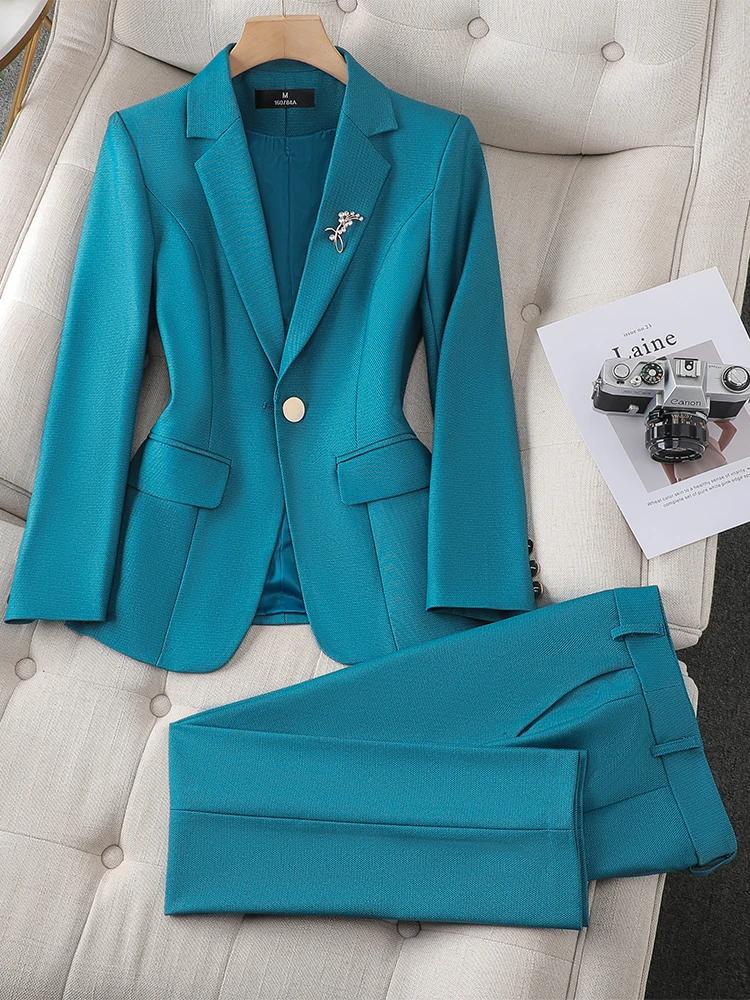 Blazer et pantalon imbibés pour femmes, veste formelle solide, surintendant, vêtements de travail d'