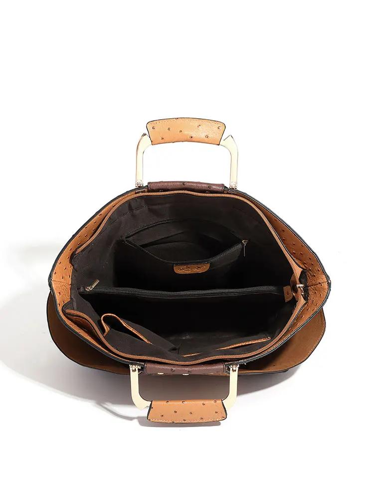Sac femme grande capacité en cuir sac à main créateur de mode haut en métal poignée sacs à main femm