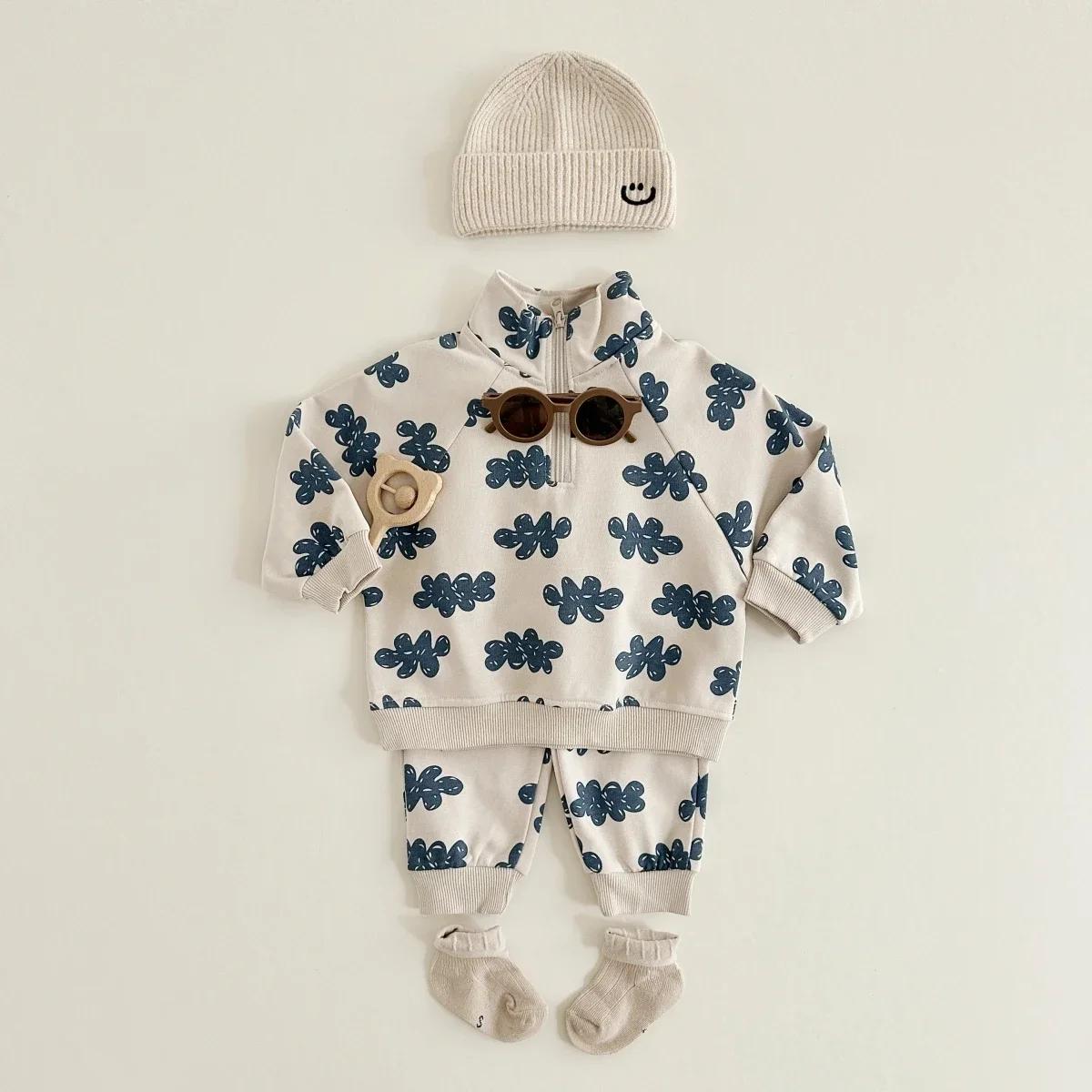 Ensemble de vêtements d'automne pour bébés garçons et filles, sweat-shirt à manches longues + pantal