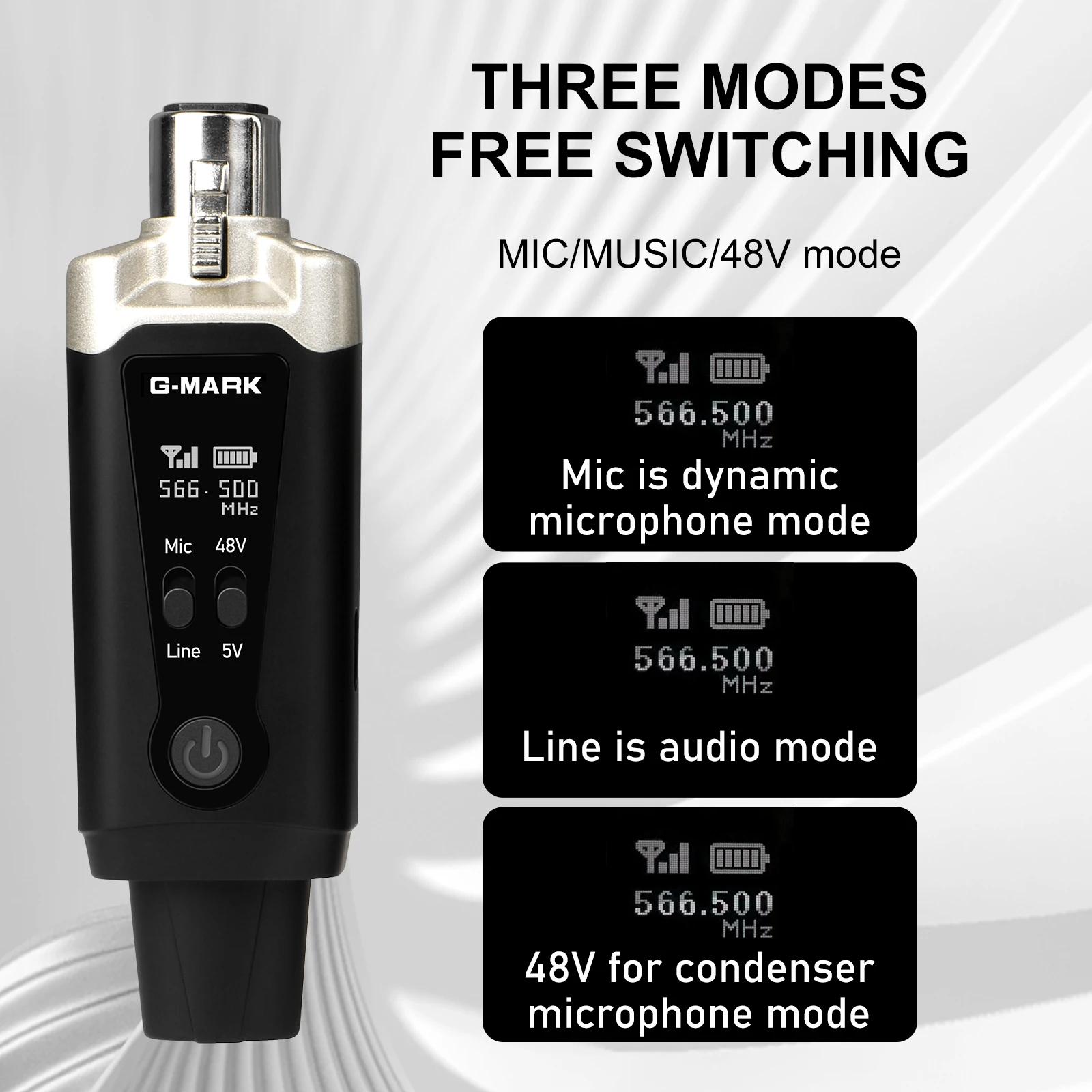 Système de Microphone sans fil G-MARK GX1.1, adaptateur XLR UHF, transmetteur et récepteur Audio à 1
