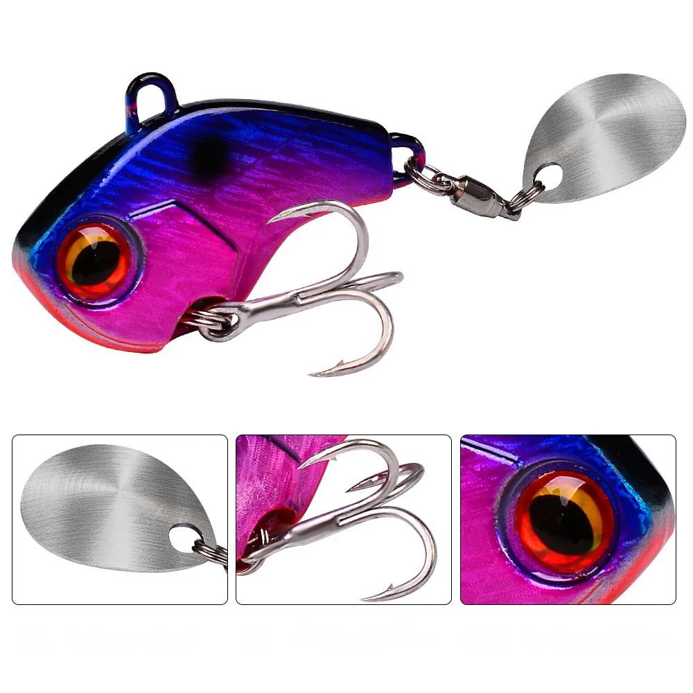 Leurres de pêche oscillant rotatif métal Vib Vibration appât pêche d'hiver 6g 15g 28g appâts durs ar
