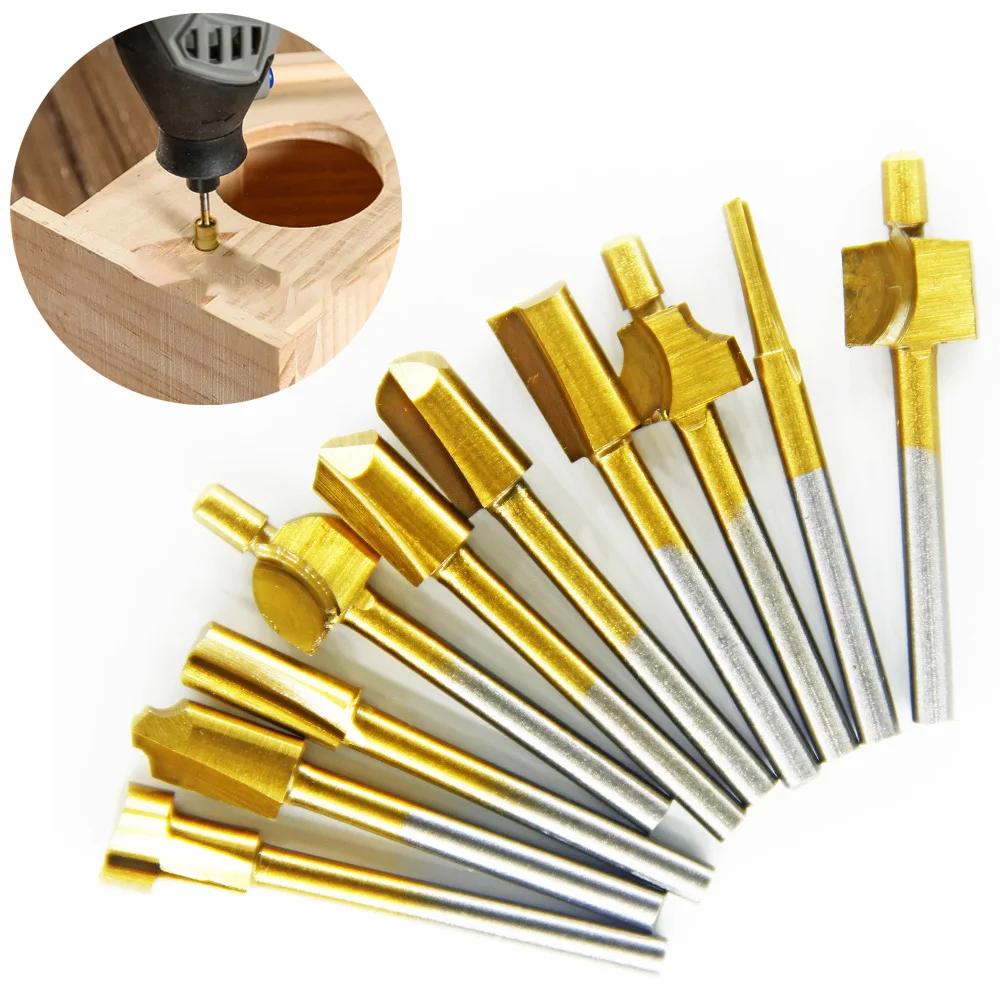 Mèches de routeur HSS, coupe-bois, fraisage adapté au jeu d'outils rotatifs Dremel, tige de 1/8 "3mm