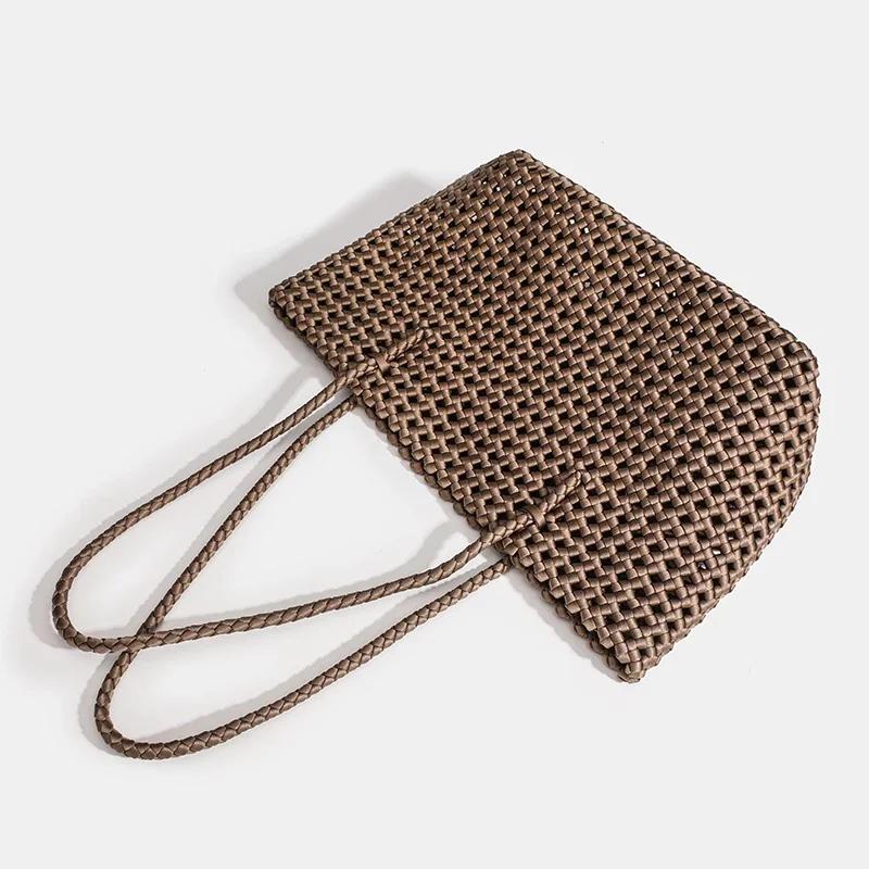 Sac seau en Nylon pour femmes, sac à main à bandoulière tissé, fourre-tout de luxe de styliste, tail