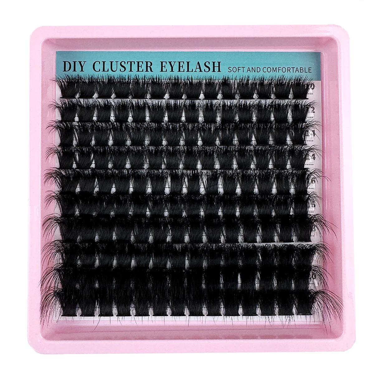 60D-200D 8D moelleux bricolage Cluster cils-10-20mm longueur mixte Extension de cils 0.07mm D Curl c