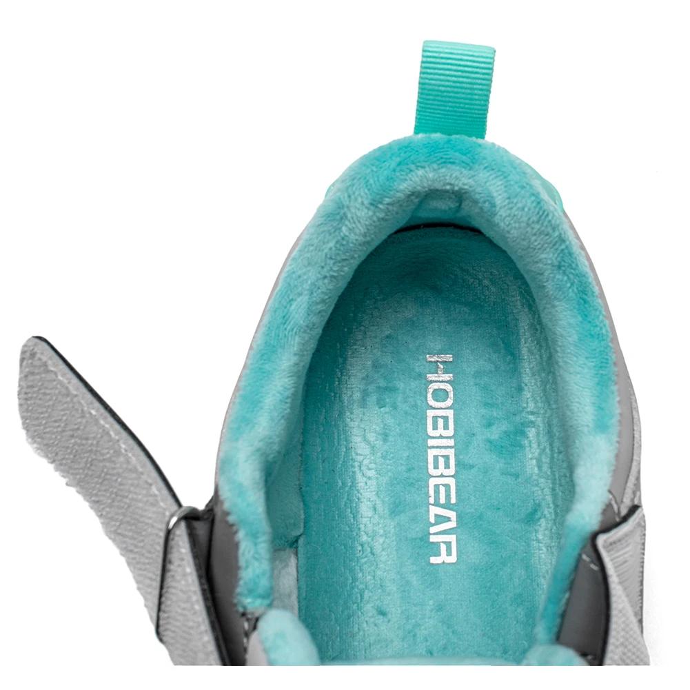 HOBIBEAR enfants fausse fourrure doublé pieds nus chaussures hiver large orteil boîte en cuir artifi