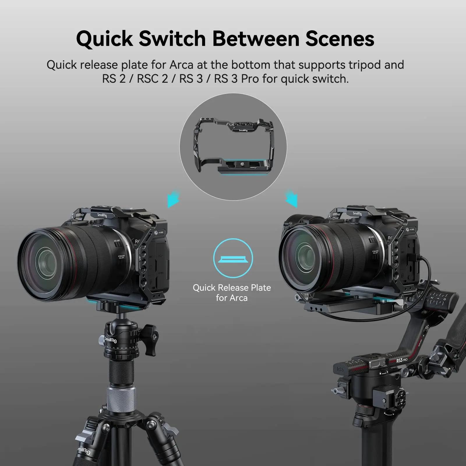 SmallRig – Cage de caméra R6 Mark II, pour Canon EOS R6 Mark II, avec doubles Rails NATO, plaque à d