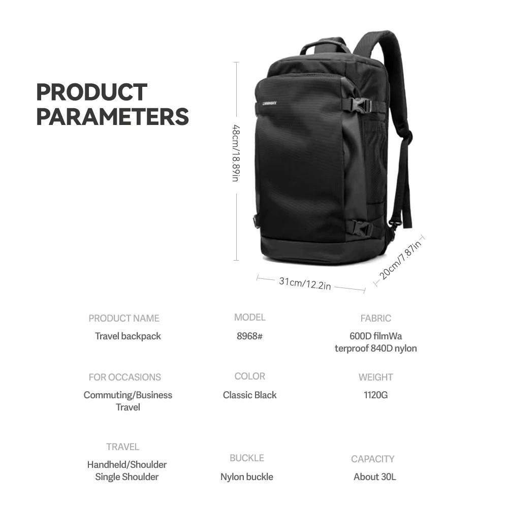 Sac à dos de voyage pour voyage aérien, grand bagage à main Durable approuvé par le vol TSA 30L, sac