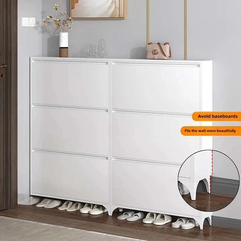  Armoire à chaussures en acier Ultra mince, gain de place, étagère à chaussures sur pied pour entré