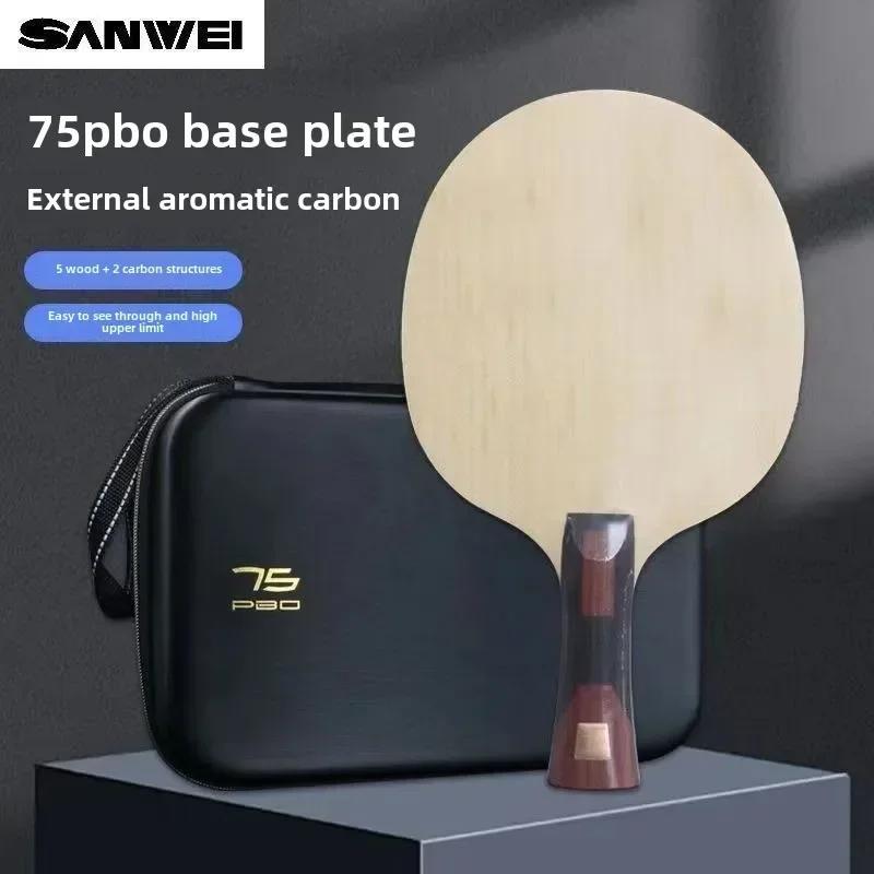SANWEI-Lame de tennis de table en carbone SUPoll75 PBO, raquette de ping-pong originale avec étui de