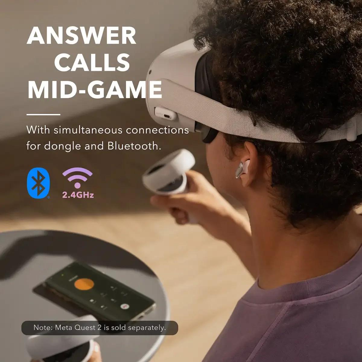 Écouteurs de jeu sans fil Soundcore VR P10, faible latence de 30ms, connexion touristes, accessoires