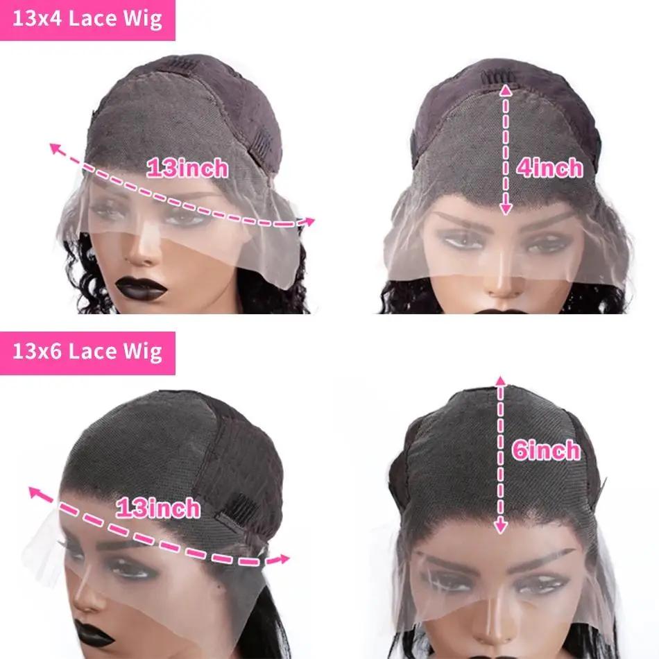 40 42 pouces os droit perruques de cheveux humains 13x6 HD Transparent dentelle frontale perruques s