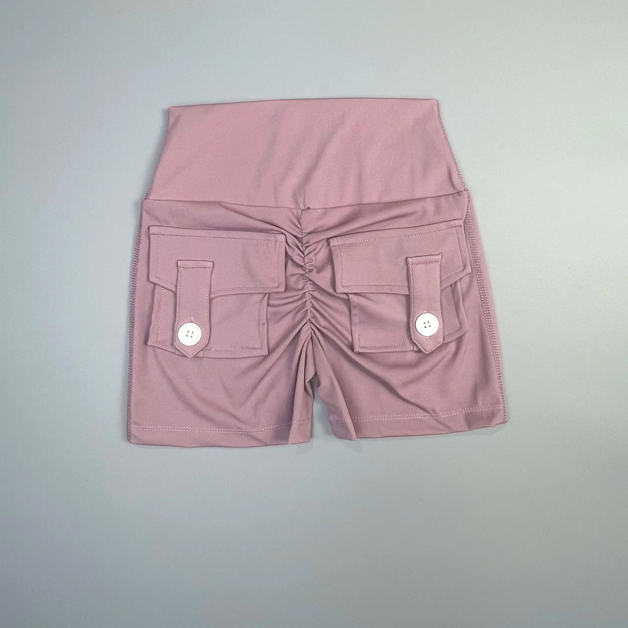 Short de Fitness pour femmes, pantalon trois-quarts d'exercice, Cargo, poche sèche, Yoga, levage ser