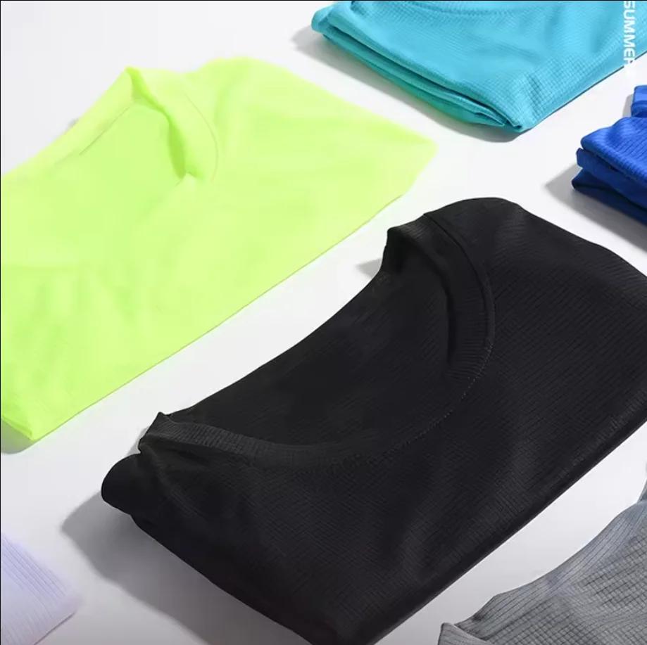 Été hommes séchage rapide course musculation chemises Sport Gym t-shirt hommes à manches courtes Fit