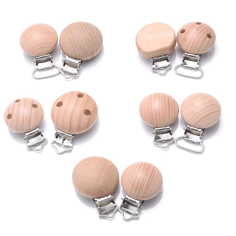 Porte-tétine factice en métal et bois, 10 pièces, Clips de dentition à croquer de qualité alimentair