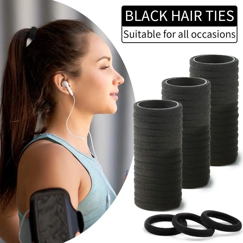 50 pièces femmes filles bandes de cheveux élastiques 4cm attaches de cheveux bandes de caoutchouc en