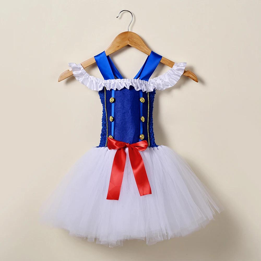 Costume de marin d'officier de capitaine de la marine pour filles, robe de princesse Tutu en Tulle b