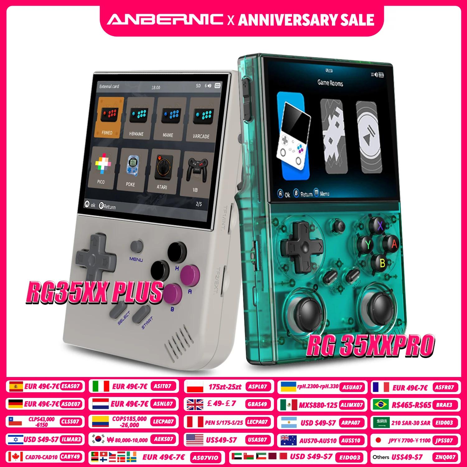 ANBERNIC 64 Bit RG 35XXPRO RG35XX PLUS Console de jeu rétro portable avec 64 Go de mémoire intégrée,