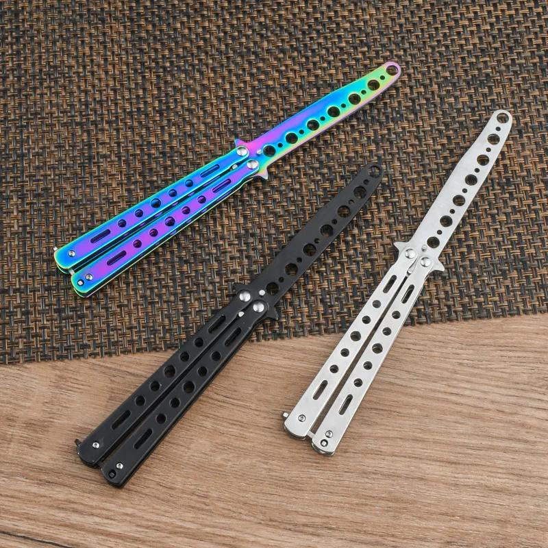 Couteau d'entraînement papillon portable pliable CSGO Balisong Trainer, couteau de poche à lame non