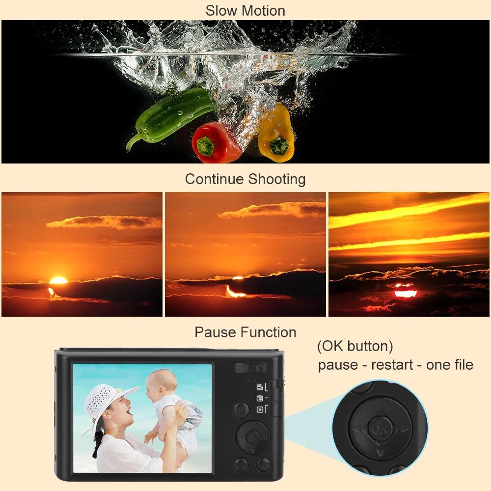 Appareil photo numérique 4K pour la photographie, n'aime numérique 16X, appareil photo compact pour