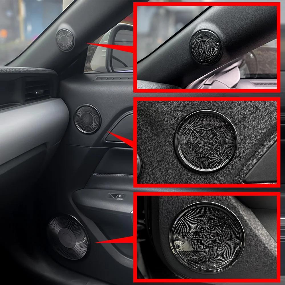 Pour Ford MUSTANG 2015-2020 6 pièces en acier inoxydable noir titane couleur voiture intérieur Surro