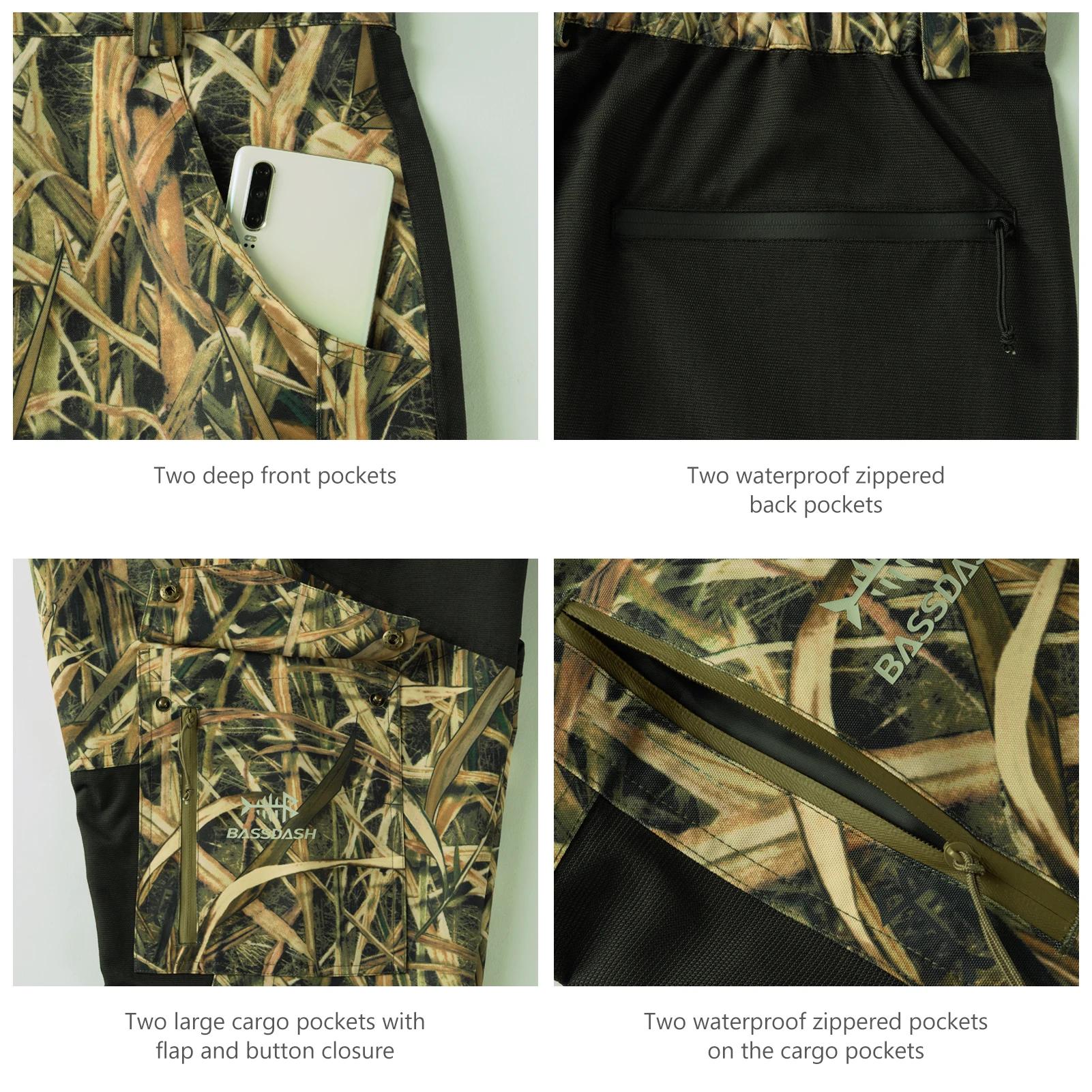 BASSDASH – pantalon de chasse pour hommes, imperméable, imprimé, respirant, Ripstop, camouflage, pêc