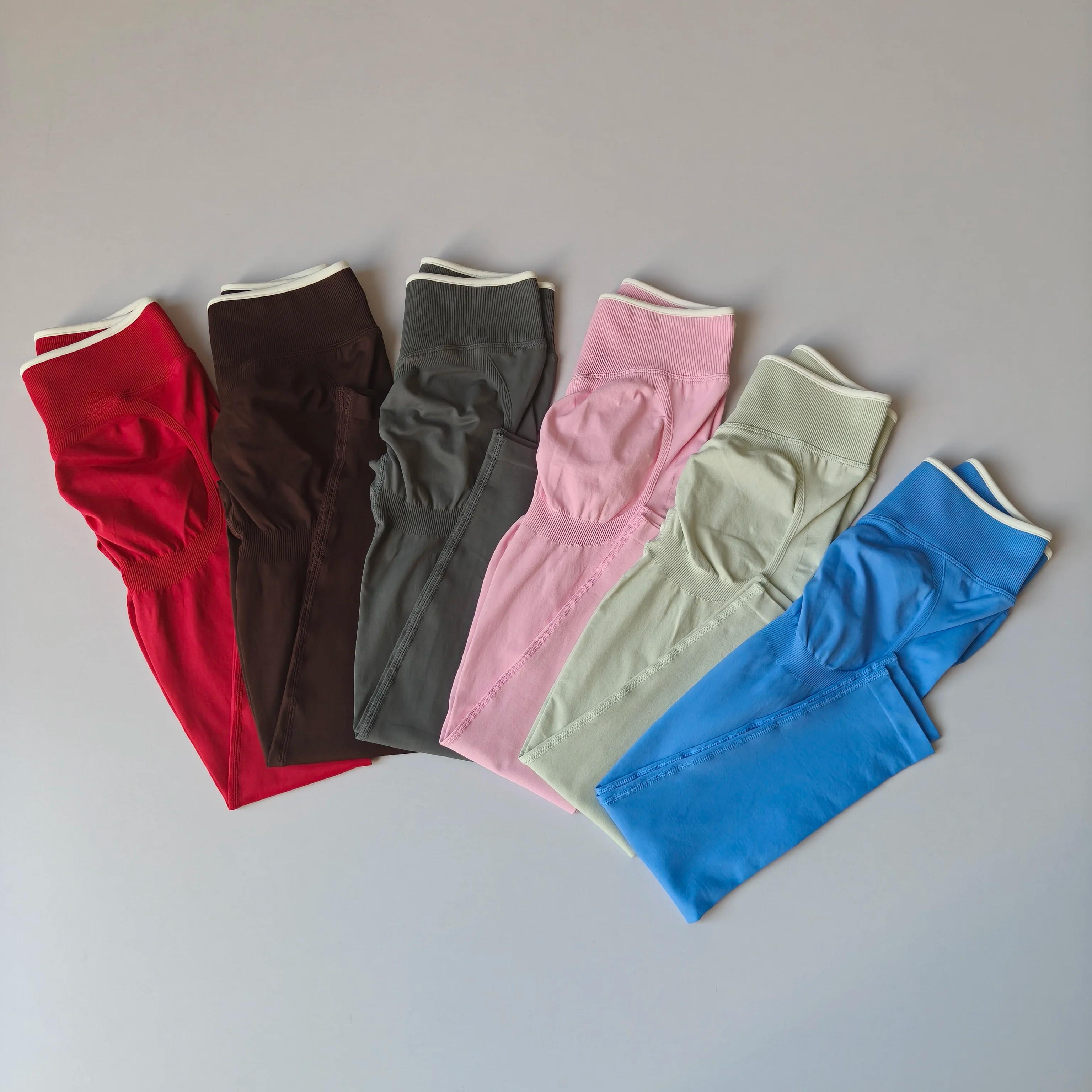 Pantalons de Yoga taille haute sans couture pour femmes, Leggings de contrôle du ventre, extensibles