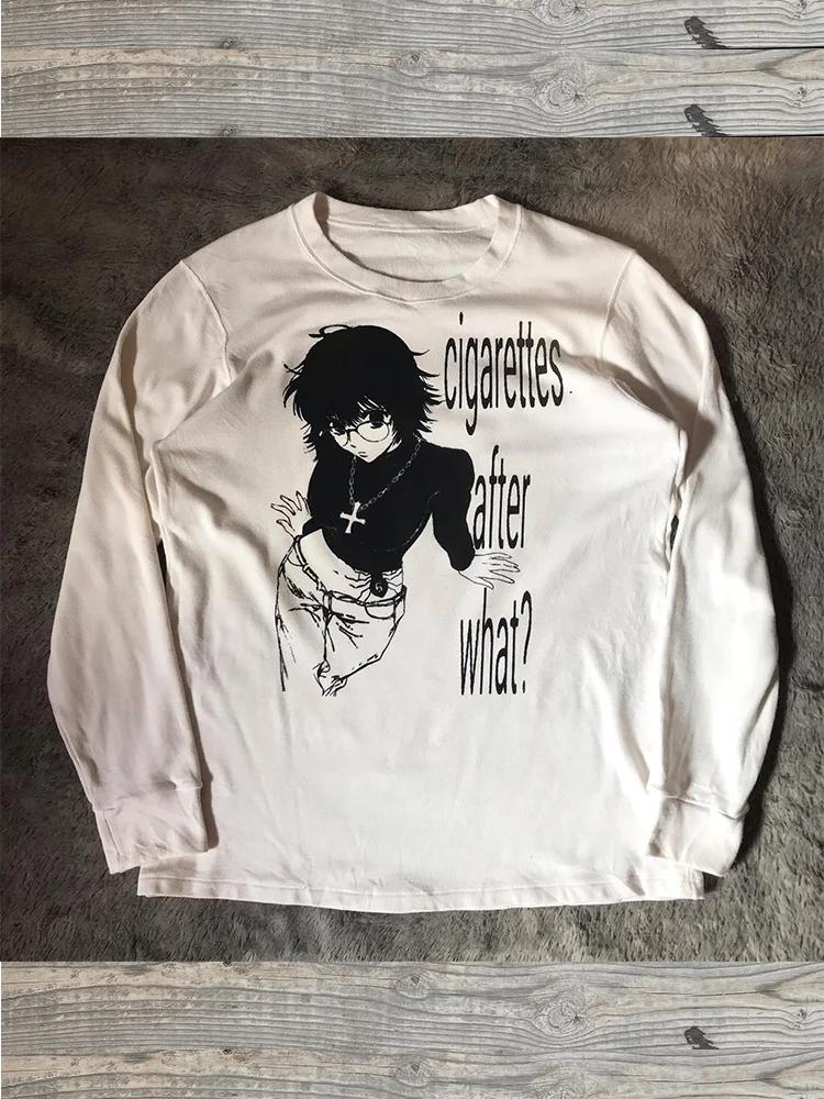 Femmes rétro mignon Harajuku Slim fit hauts dame blanc T-Shirts décontractés filles lettre Anime imp