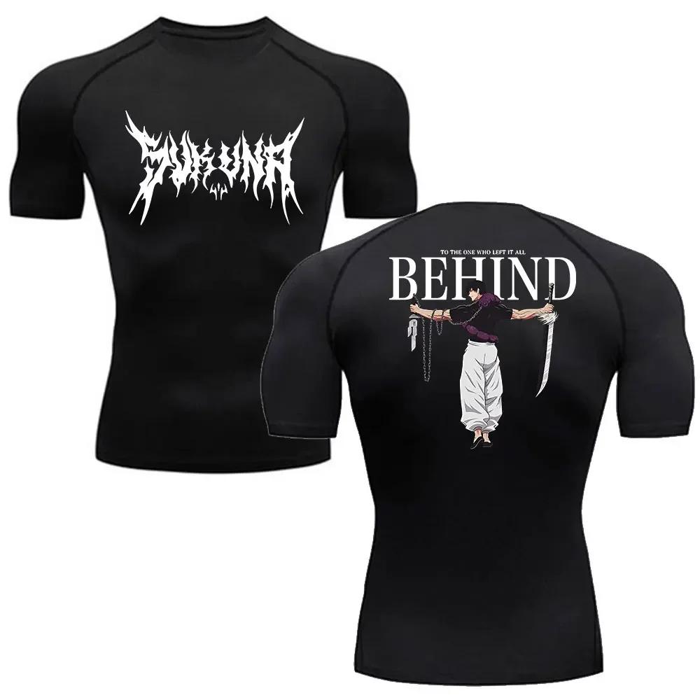 Anime Jujutsu Kaisen chemise de Compression hommes Fitness Gym Sport course T-Shirt Rashgard hauts T