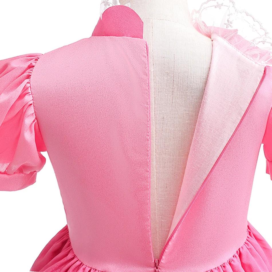 Costume de princesse pêche avec lumière LED pour tout-petit, jeu d'anniversaire, robe de jeu pour fi