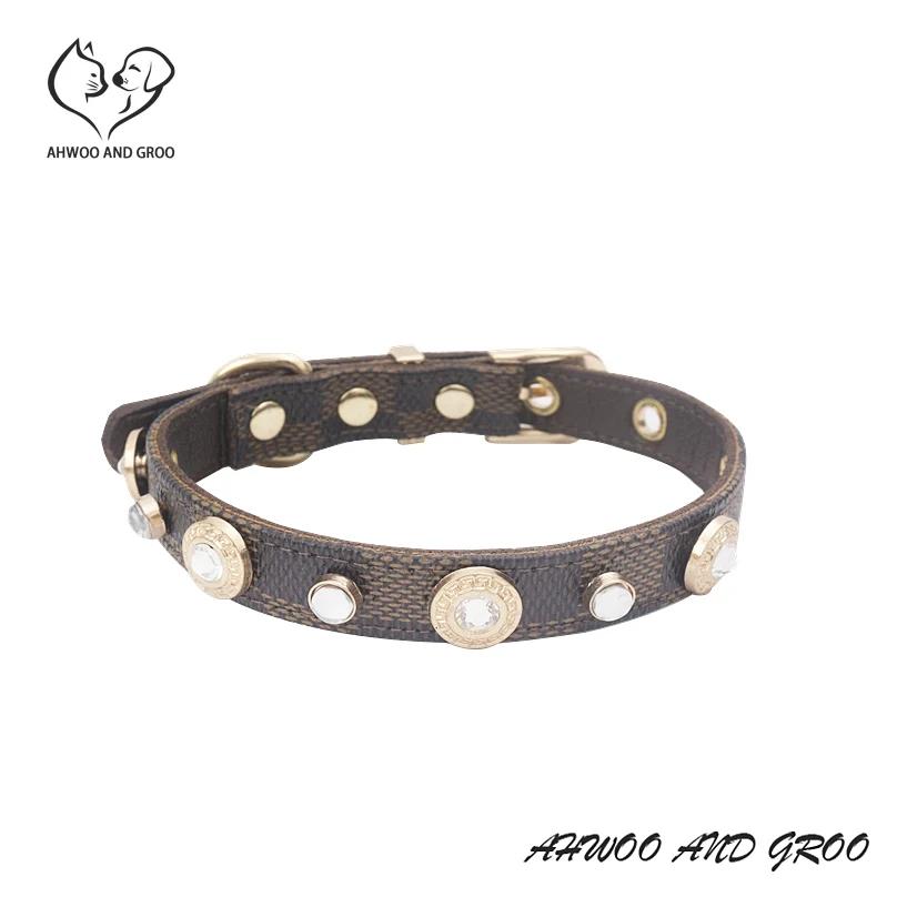 Collier de luxe pour chat, collier pour animaux de compagnie trèfle porte-bonheur, en cuir PU, régla