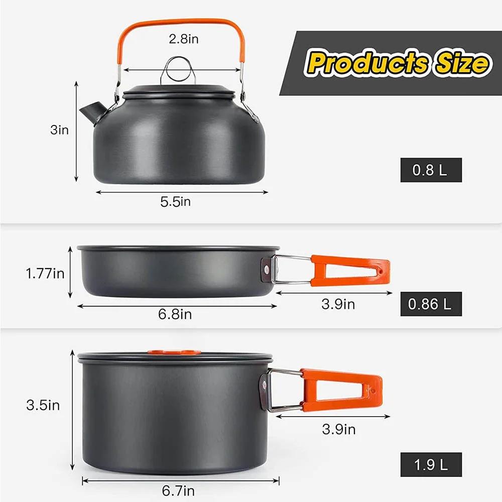 Ensemble de cuisine de Camping, ustensiles de cuisine de Camping, vaisselle de voyage, ensemble de p
