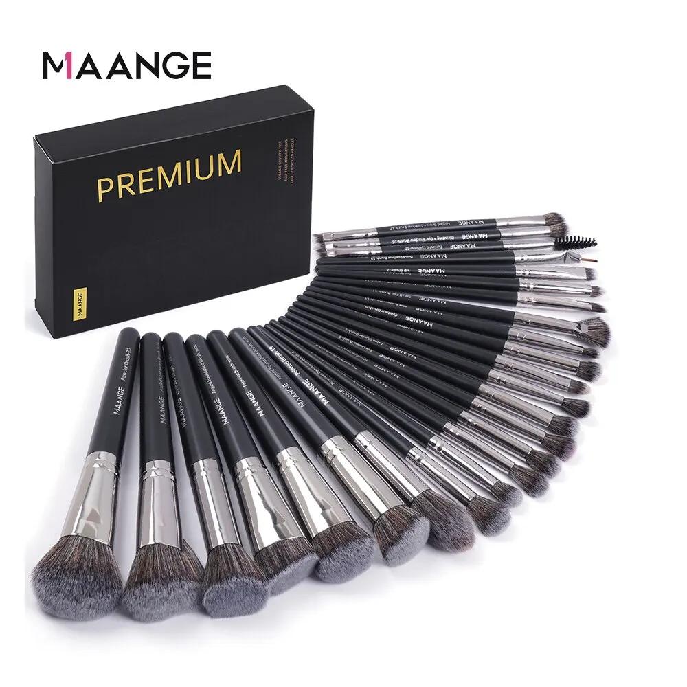 MAANGE 25 boîte-cadeau ensemble de pinceaux de maquillage des yeux du visage professionnel brosses p