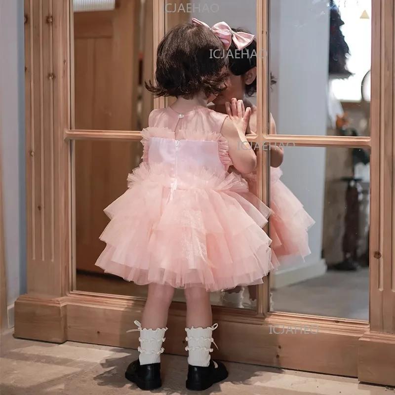 Robe de Premier Anniversaire pour Filles, Robe Tutu de Cérémonie, Costume de Demoiselle d'Honneur, R