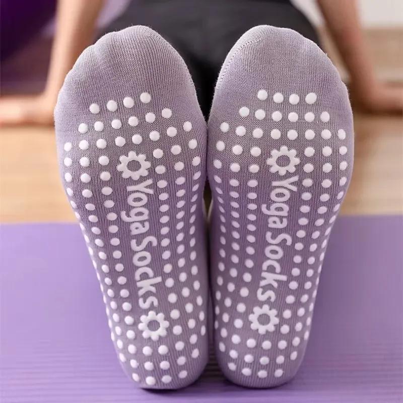 Chaussettes de Yoga respirantes à fond de serviette pour femmes, chaussettes de Pilates à bandes ant