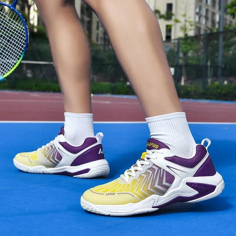 Baskets de badminton de haute qualité pour hommes et femmes, chaussures de sport bleues avec semelle