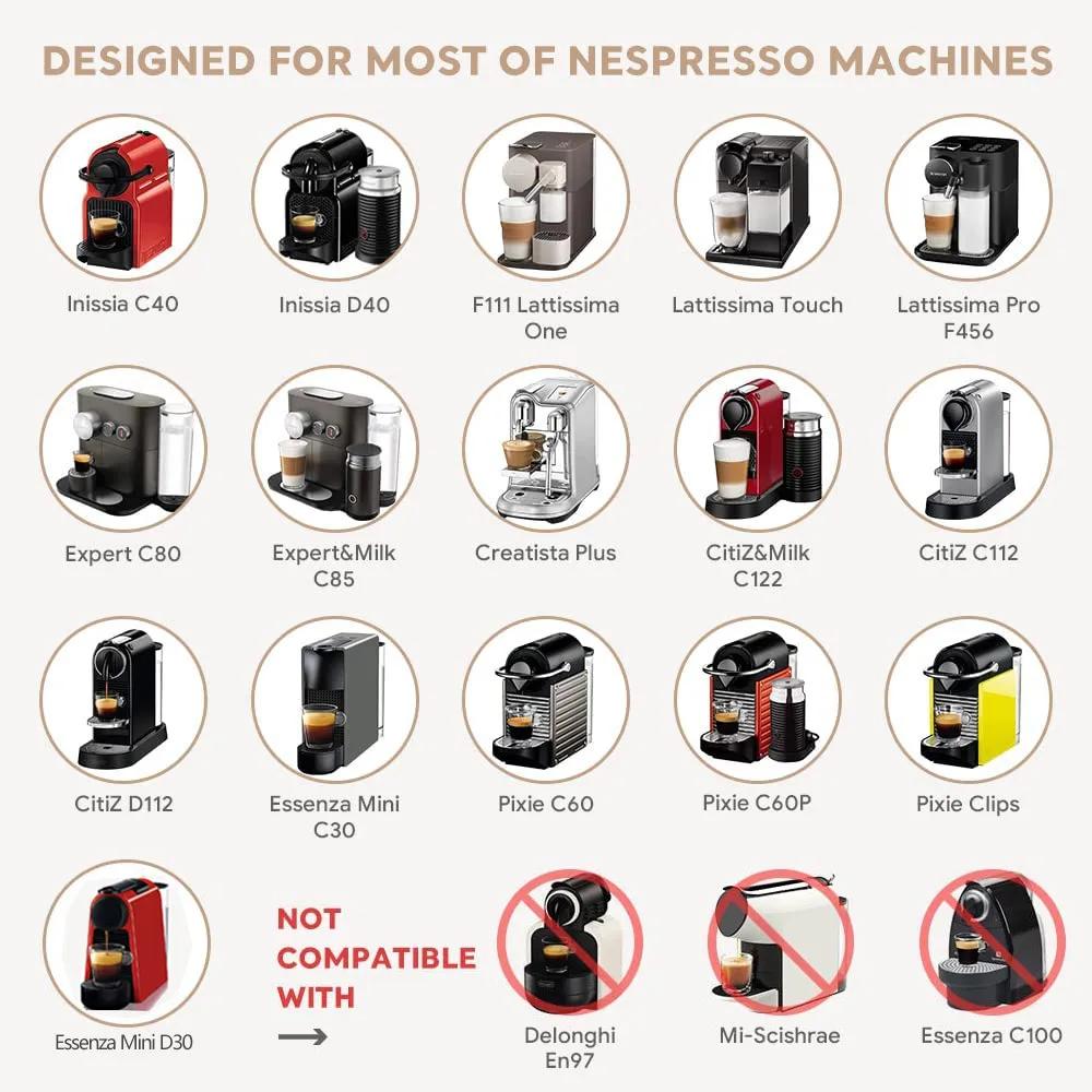Pour Nespresso Capsule de café réutilisable en acier inoxydable riche Crema expresso filtres recharg