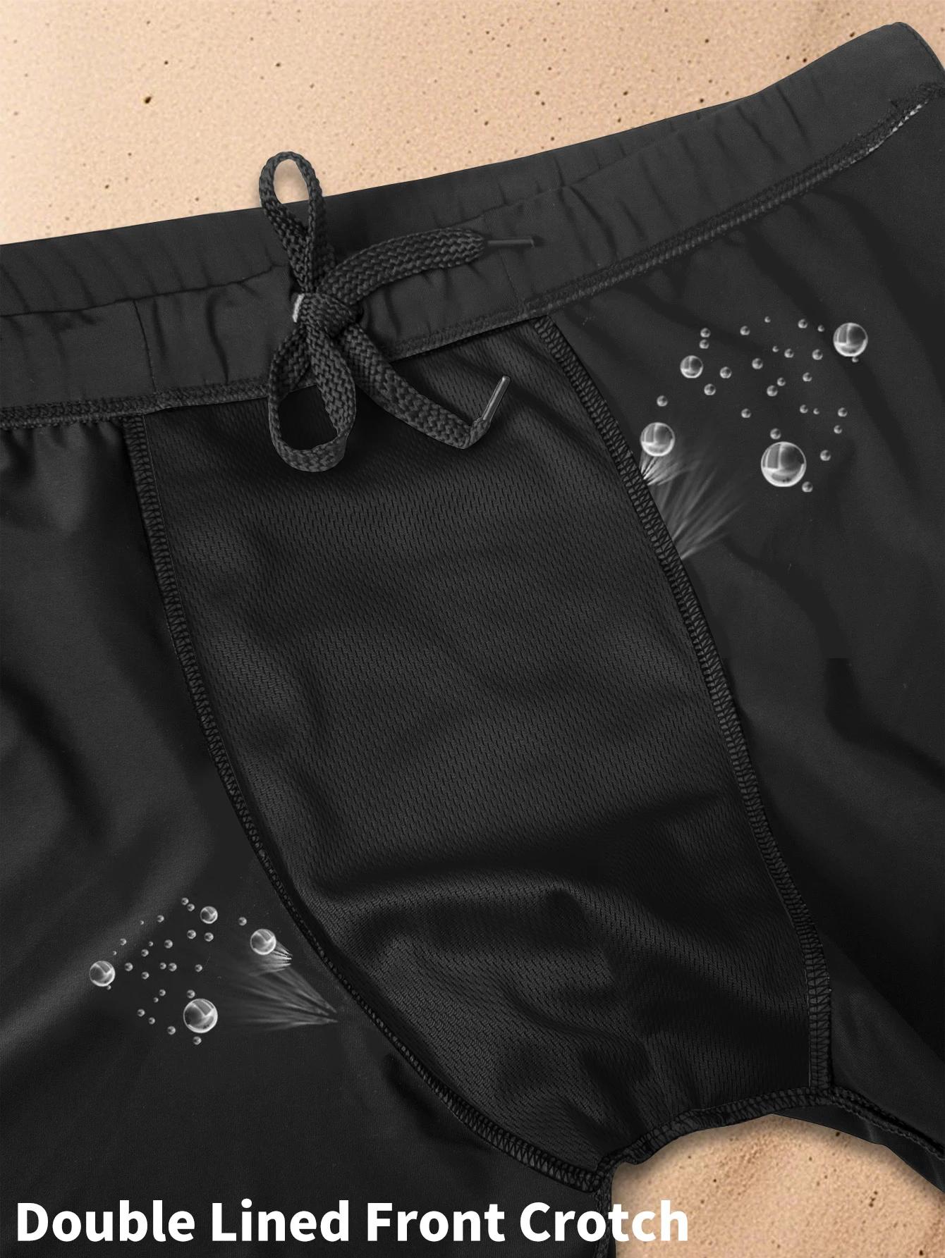 Maillot de bain avec imprimés de mode pour hommes, Boxer de plage à séchage rapide avec cordon de se