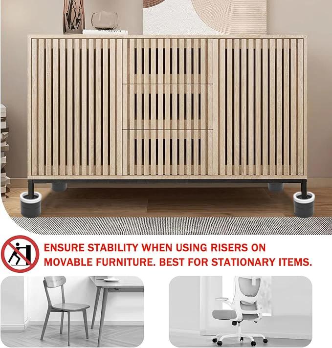 Coussinets de pieds rehaussants pour meubles empilables: coussinets de pieds de table, table à thé e
