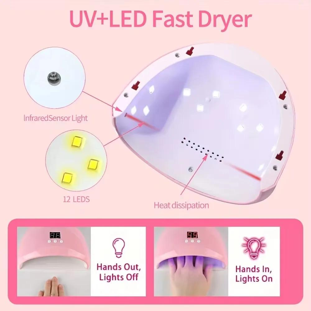LINMANDA-Perceuse à ongles électrique USB professionnelle, kit de lime à vernis avec lampe UV LED, s