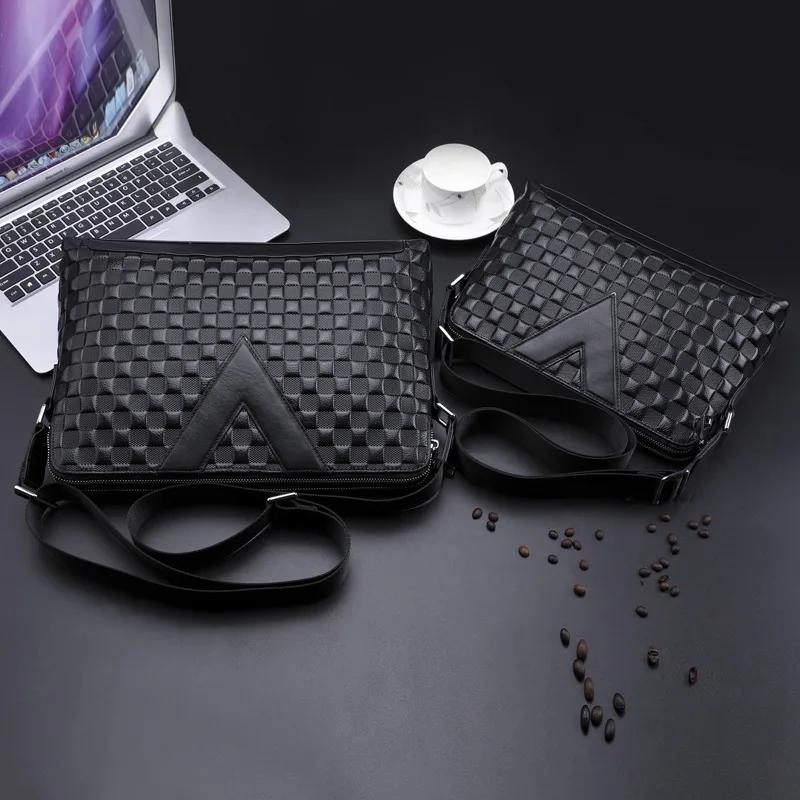 SENOFAN 2025 marque sac à bandoulière hommes véritable cuir de vache Plaid gaufrage sac à main mâle