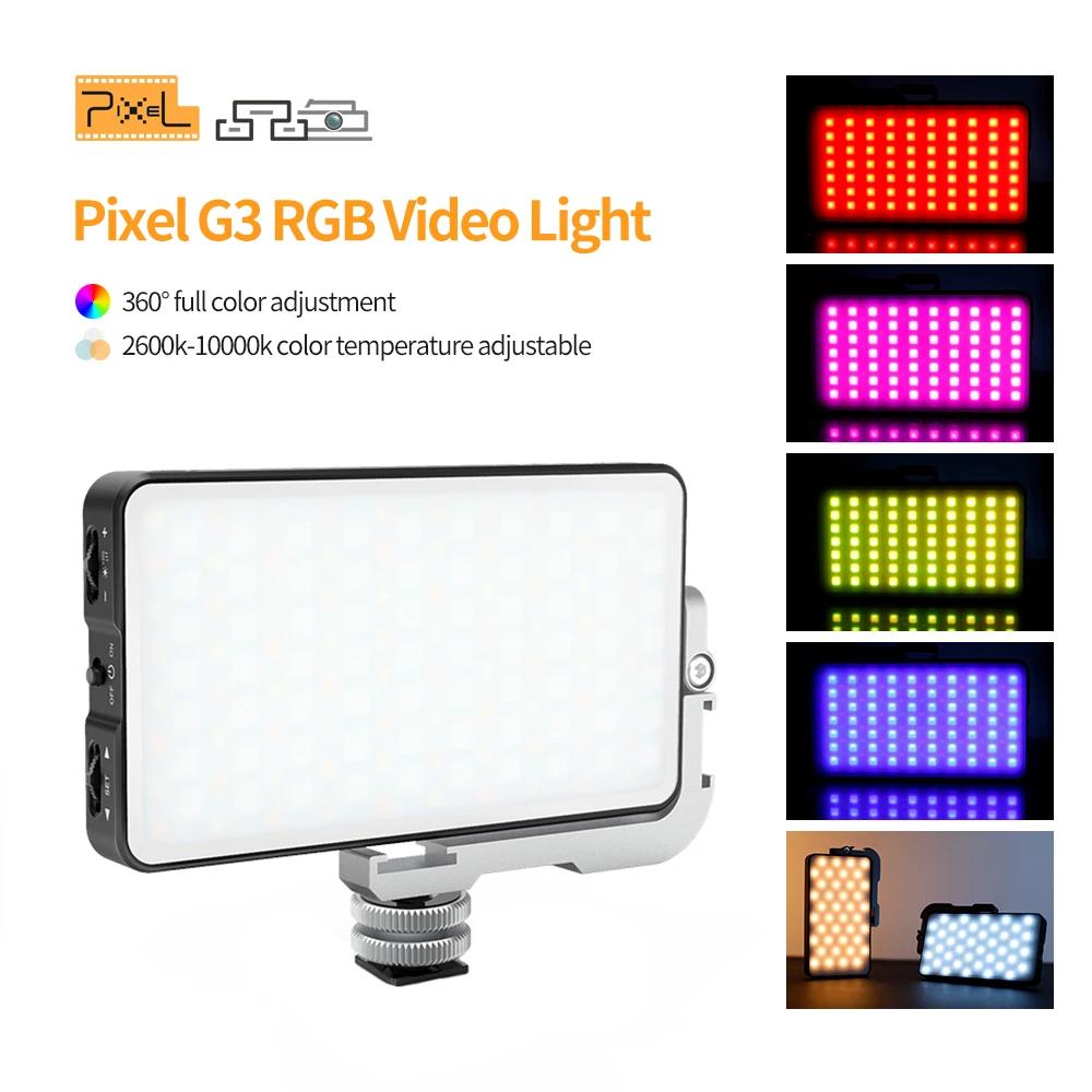 Lumière vidéo de photographie Pixel RGB, lampe de remplissage LED Ultra mince et Rechargeable pour p