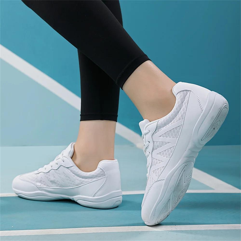 BAXINIER Chaussures de cheerleading blanches pour filles, baskets respirantes pour l'entraînement, l
