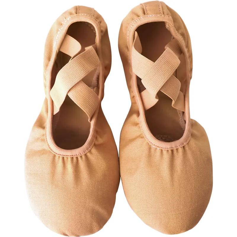 Chaussures de ballet en toile pour femmes - Ballerines plates souples antidérapantes