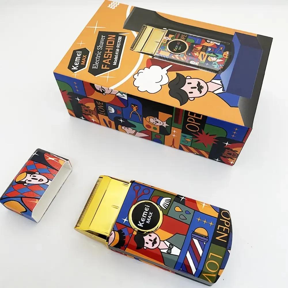 Kemei KM-RS7098 titane hommes rasoir électrique tondeuse à cheveux professionnelle Graffiti tondeuse