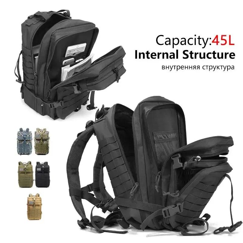 50L grande capacité hommes sac à dos tactique 3P Softback extérieur étanche Bug sac à dos randonnée