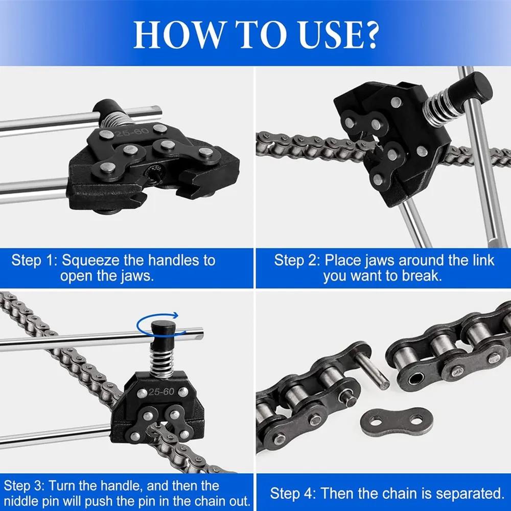 #25-60 Roller Chain Breaker Detacher Cutter Chaîne Extracteur Titulaire Outils Kit pour Moto Vélo Al