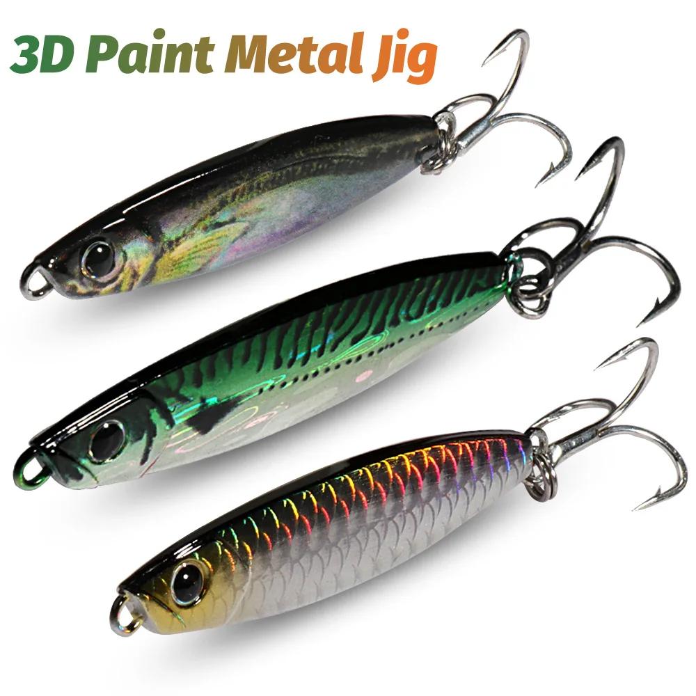 Leurre de pêche en métal 10g 15g 20g Shore Cast Hook Swimbait cuillère gabarit appât artificiel couv