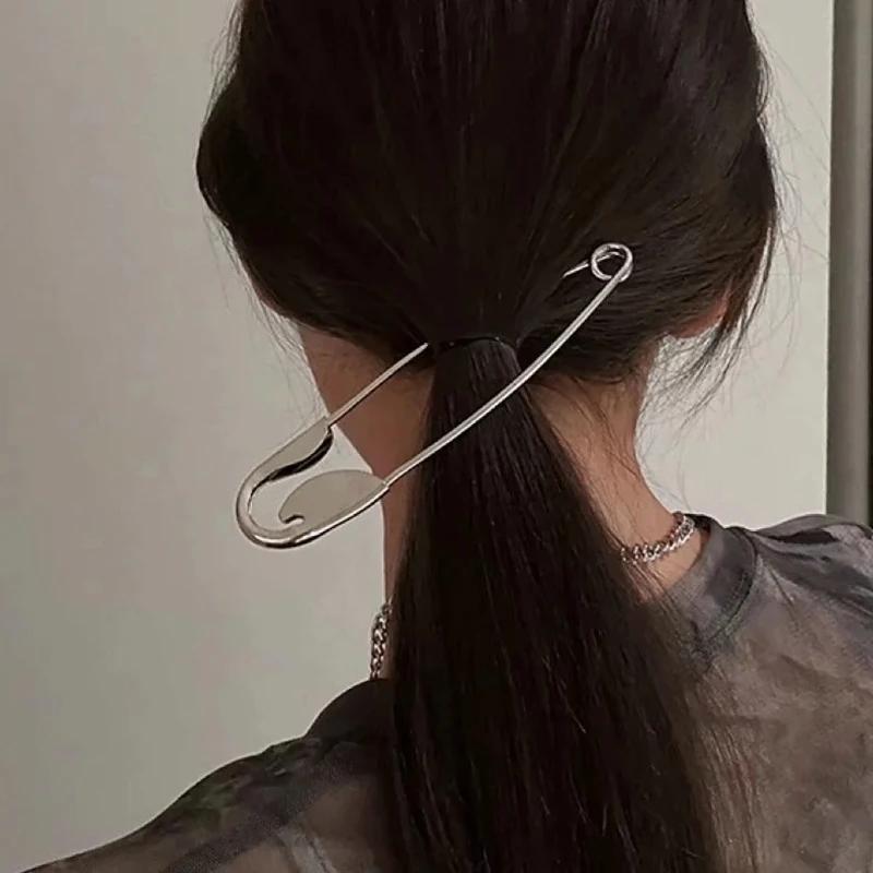Broche Simple grande taille pour femmes, pince à cheveux, boucles en jean, costume fixe, vêtements,